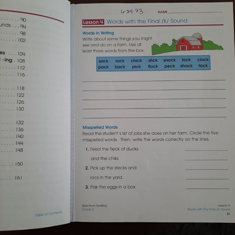 Spectrum Spelling, Grade 2