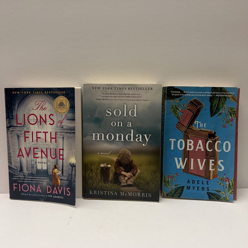 Historical Fiction (3 Book) Bundle: The Lions  of Fifth Avenue, Sold On A Monday, & Tobacco Wives