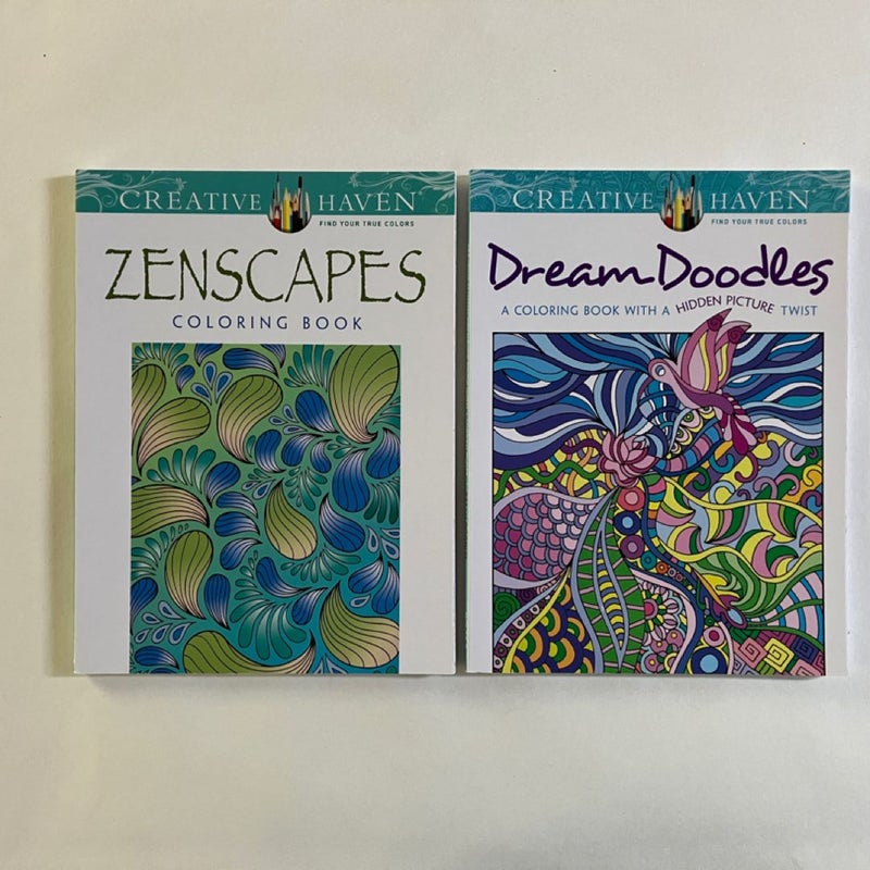 Creative Haven Dream Doodles & Zenscapes Adult Coloring Books