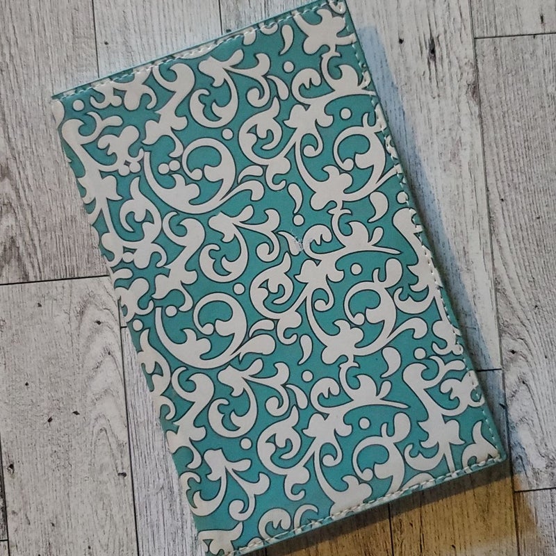 Abstract Teal Floral Journal Cover