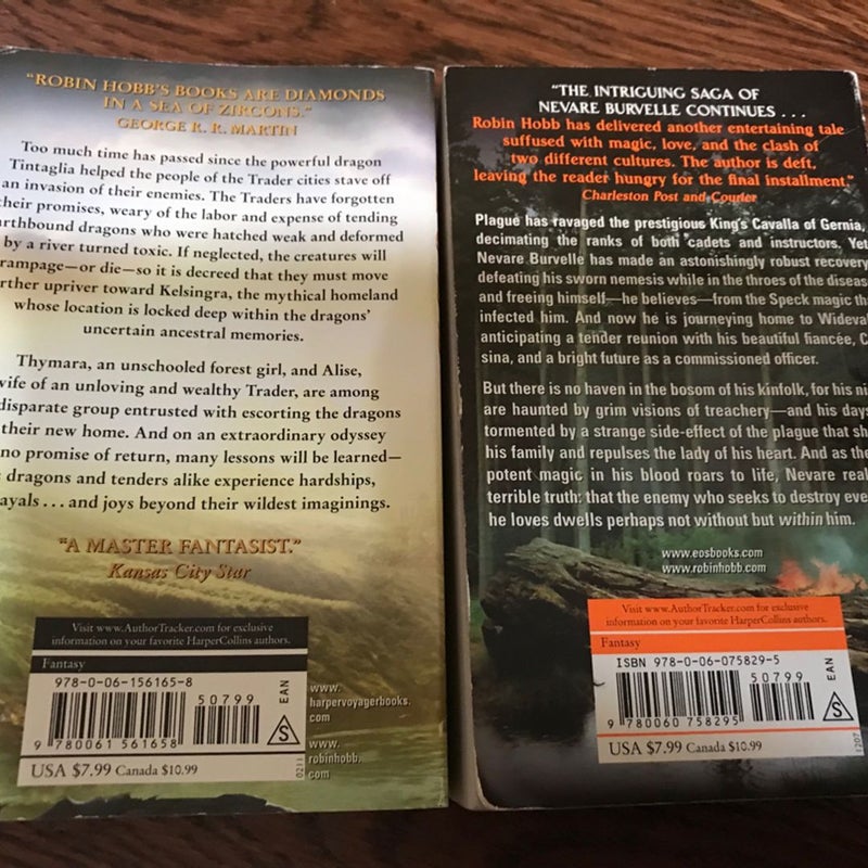 Lot Of (2) Realm Of The Elderlings Novels, Paperback, Dragon Keeper (Rain Wilds #1) + Forest Mage (Soldier Son #2), Fantasy, SFF