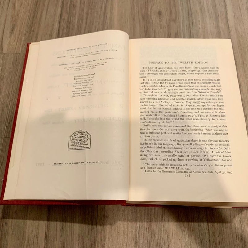 Bartlett’s Familiar Quotations (12th Edition)