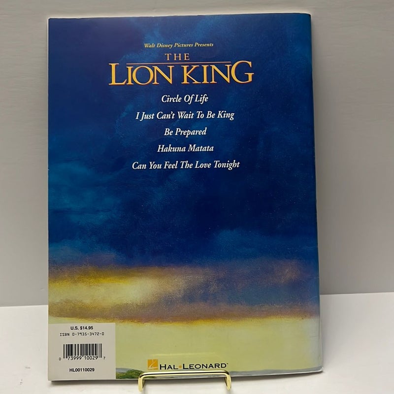 The Lion King Piano/Vocal/ Guitar Sheet Music