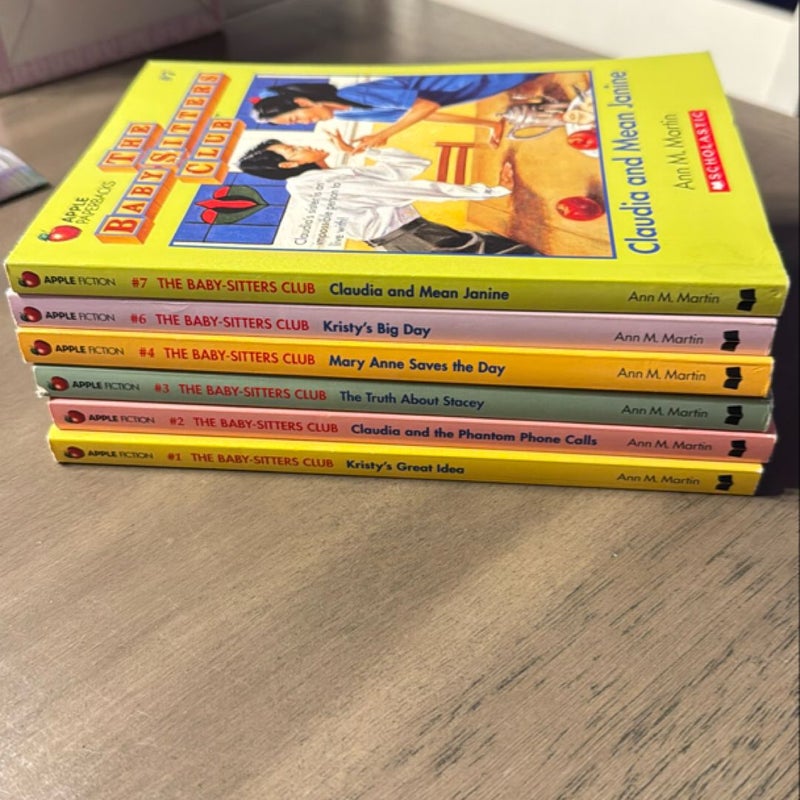 Lot of 6 The Baby-Sitters Club books 