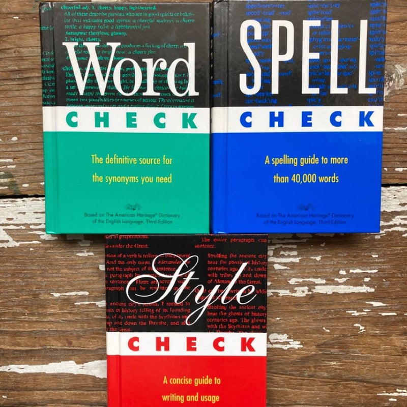Houghton Mifflin Check Set: Spell Check, Style Check and Word Check
