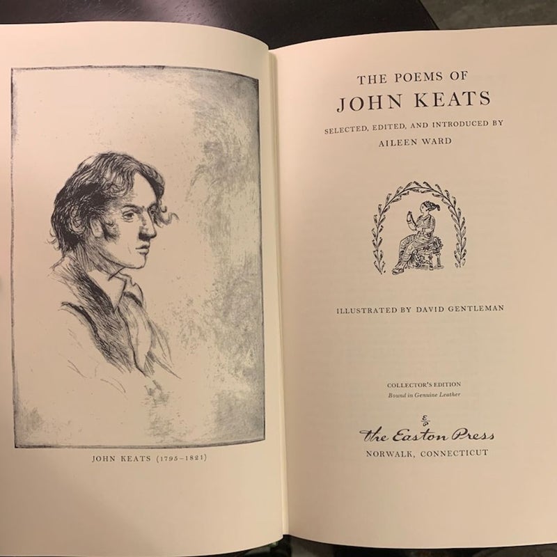 The Poems of Keats - Easton Press (1980) - Illustrated Collector’s Edition - Vintage Leather Bound Book