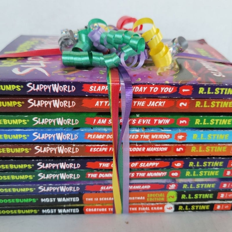 GOOSEBUMPS SLAPPYWORLD MOST WANTED BOOKS LOT OF 10 BY R.L. STINE 1ST EDITIONS