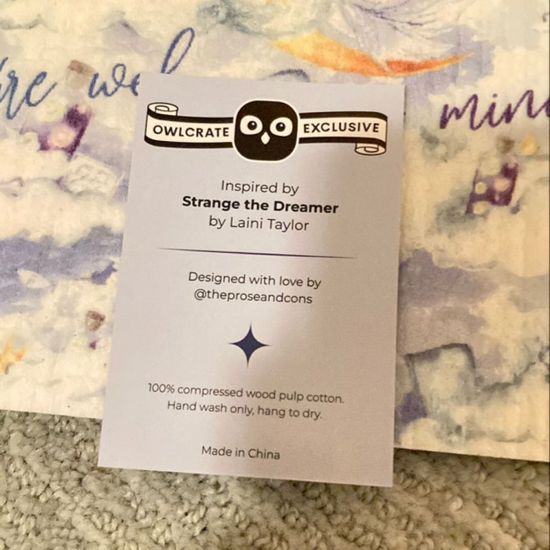 OwlCrate Strange the Dreamer reusable dish cloth