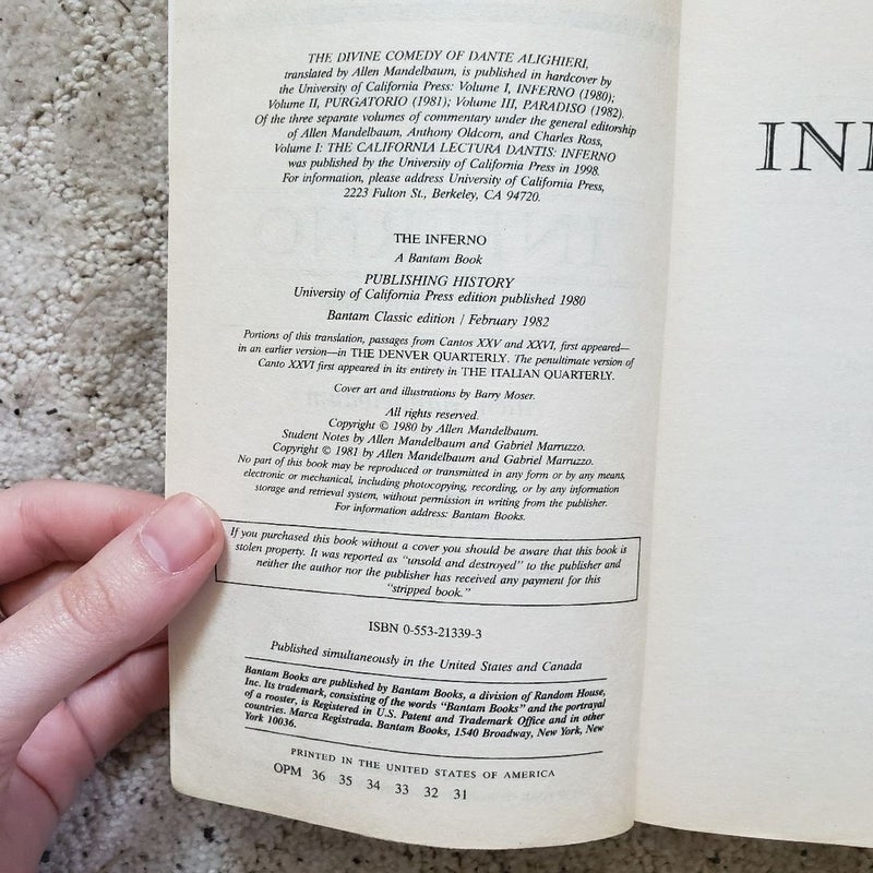 The Inferno by Dante Alighieri; Robert Hollander (Translator 