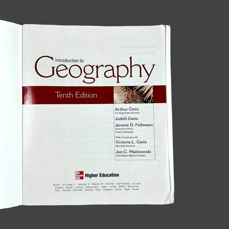 Mc Grow Hill Introduction to Geography 10’th Ed. A. Getis J. Fellmann