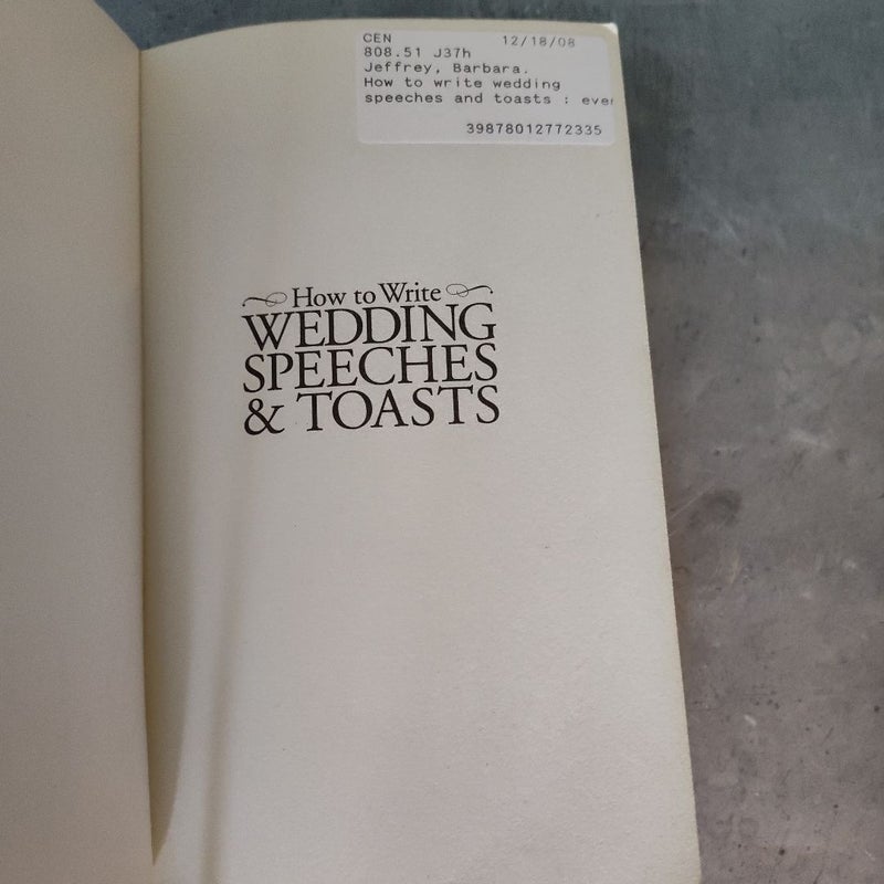 How to Write Wedding Speeches and Toasts