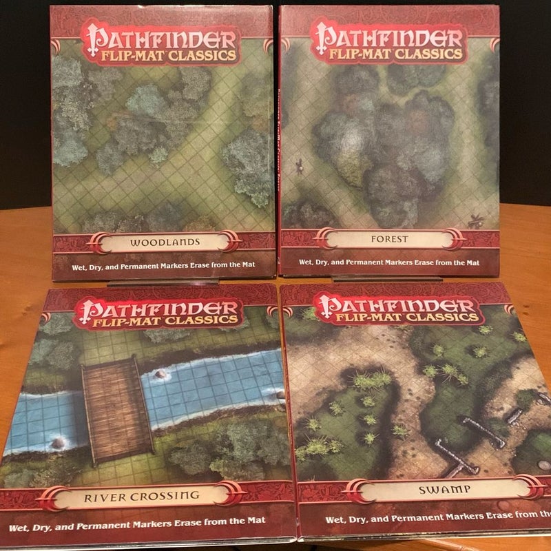 Pathfinder Flip-Mat Classics Lot: Woodlands, Forest, River Crossing, Swamp