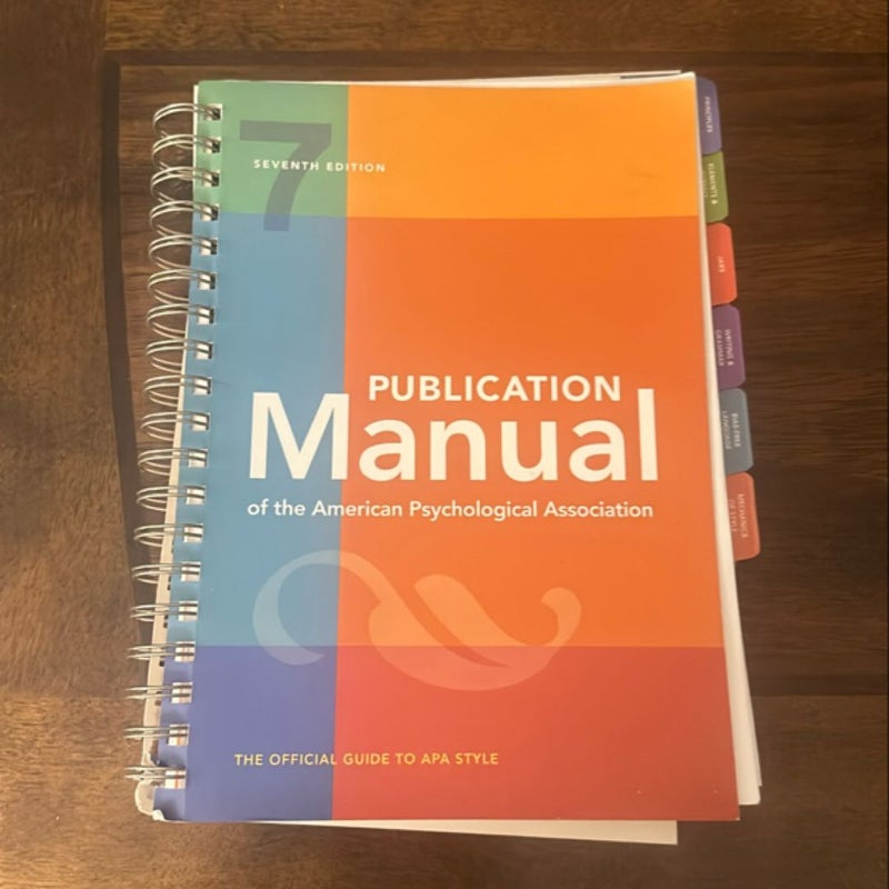 Publication Manual of the American Psychological Association