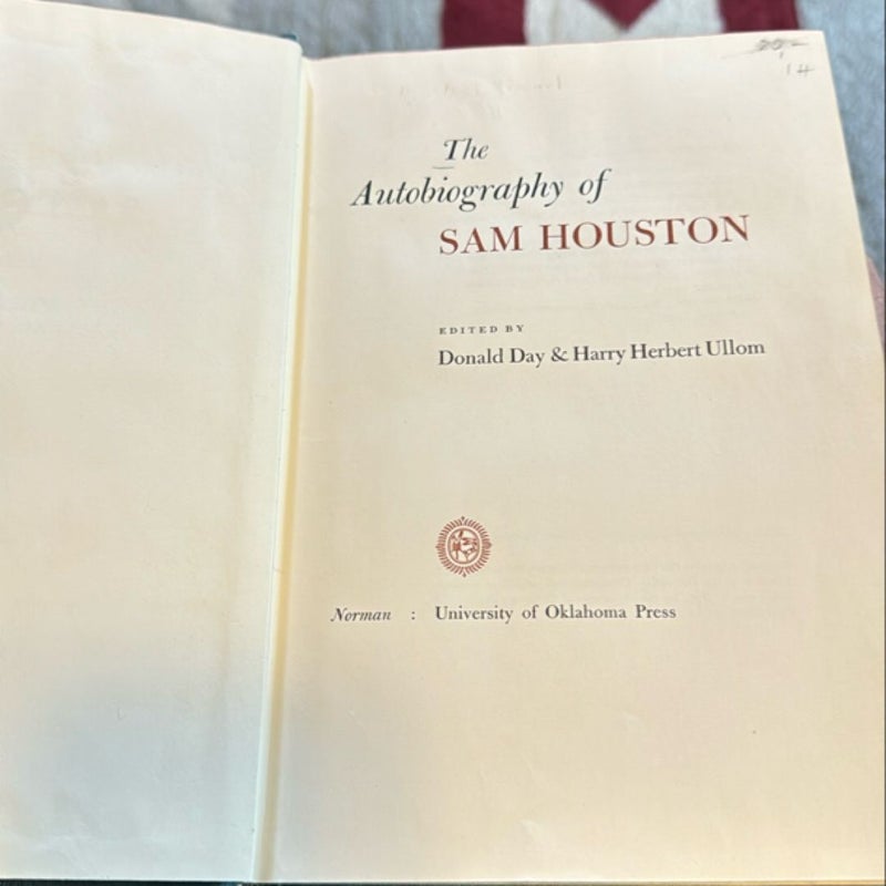 The Autobiography of Sam Houston, 1954, Day & Ullom