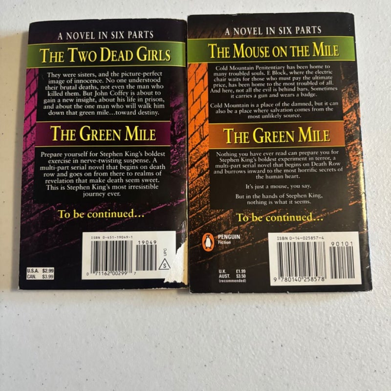 Book Bundle  of 2 Stephen King, the Green Mile 1 and 2