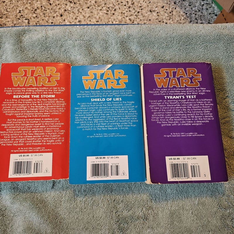 Star Wars Three Volume Set of The Black Fleet Crisis. 