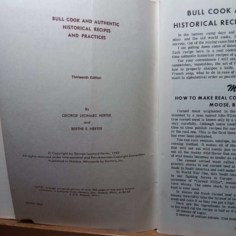 Bull Cook and Authentic Historical Recipes and Practices