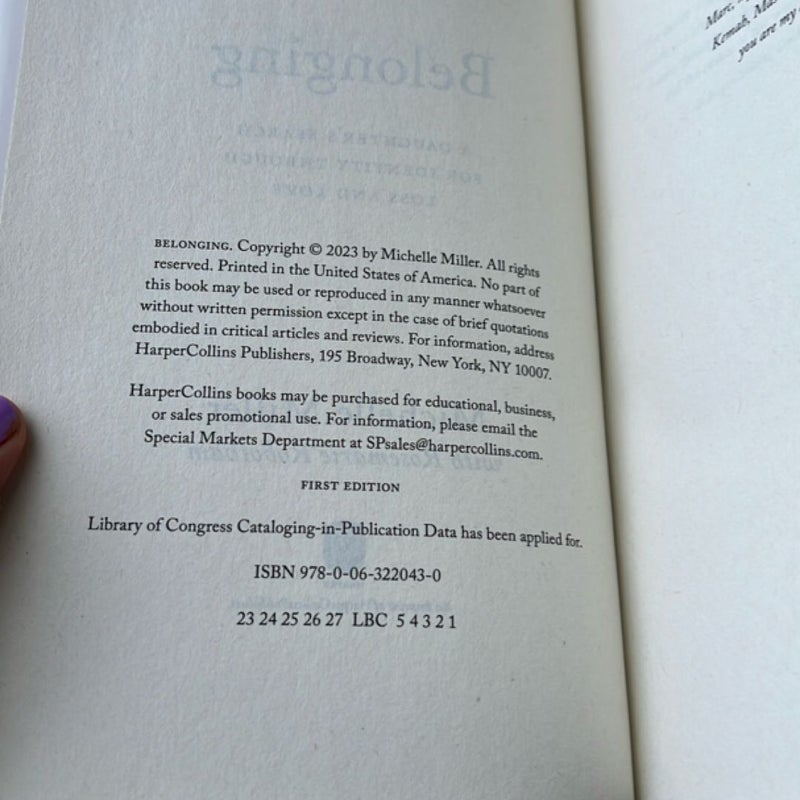 Belonging (FIRST EDITION)
