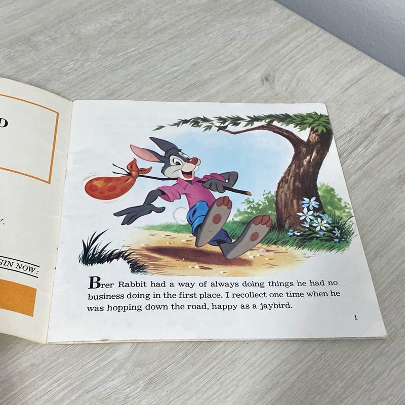 Vtg Brer Rabbit and the Tar Baby Walt Disney Storybook Read A Long *NO CASSETTE*