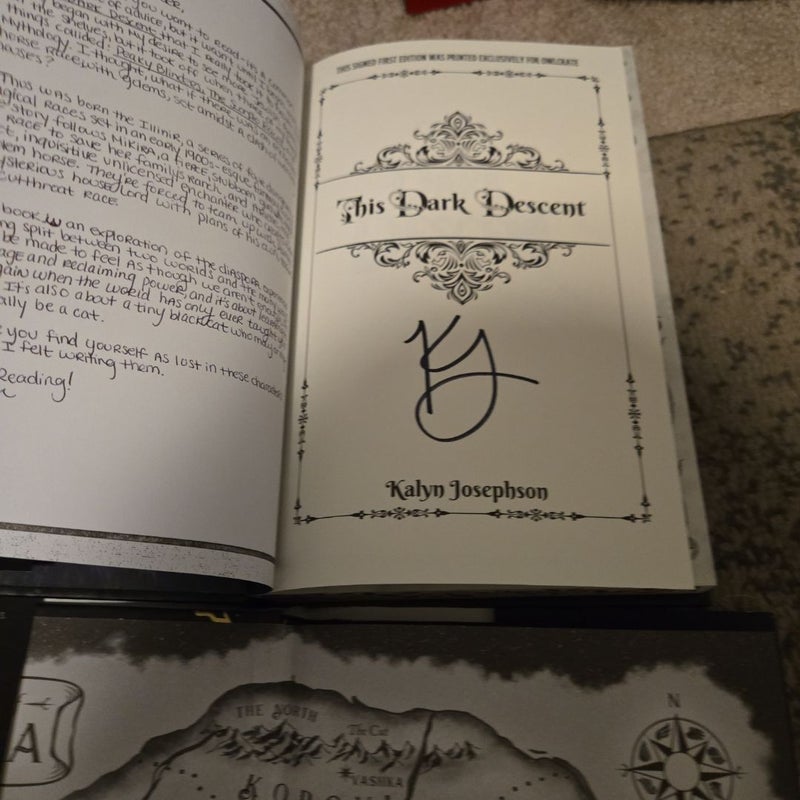 Signed bookish box young adult fantasy this dark descent the storm crow