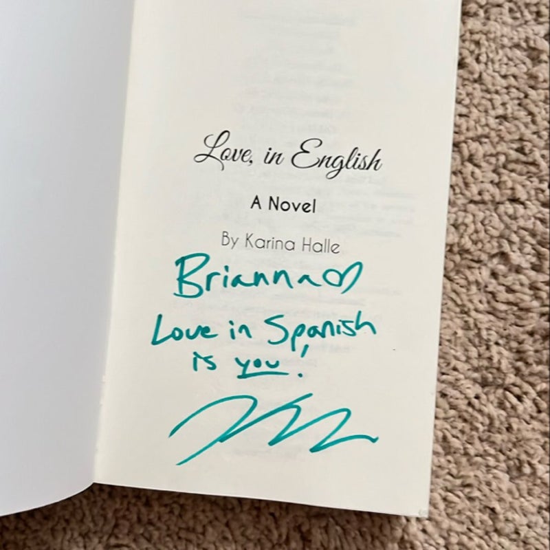 Love, in English signed 