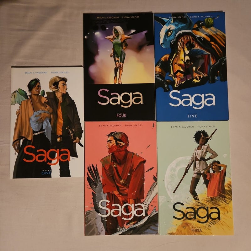 Saga (Bundle of Volume One through Volume Five)