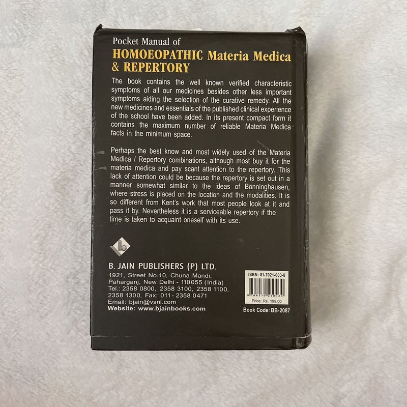 Pocket Manual of Materia Medica with Repertory and Indian Drugs
