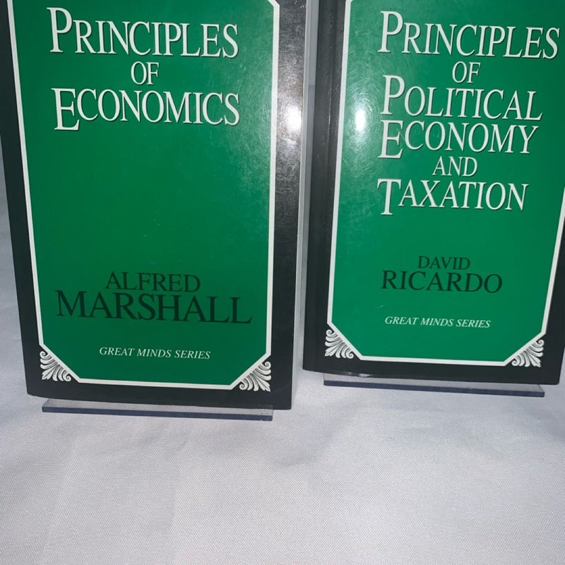 Lot Of 2 Principles of Economics by Marshall Alfred And David Ricardo Great Mind