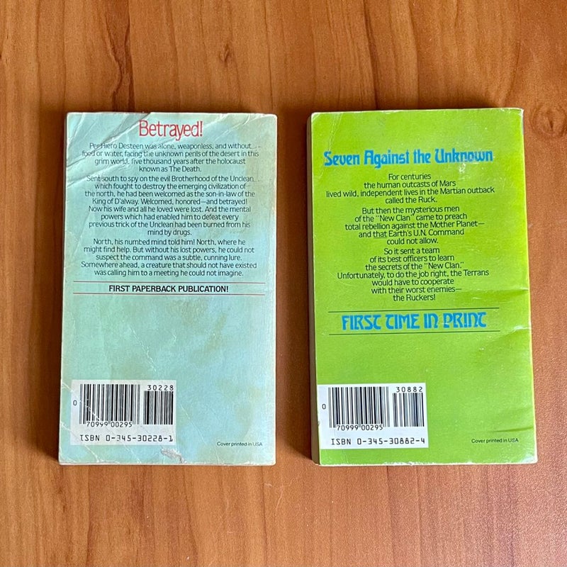 The Unforsaken Hiero & Menace Under Marswood by Sterling Lanier Book Lot of 2 PB.