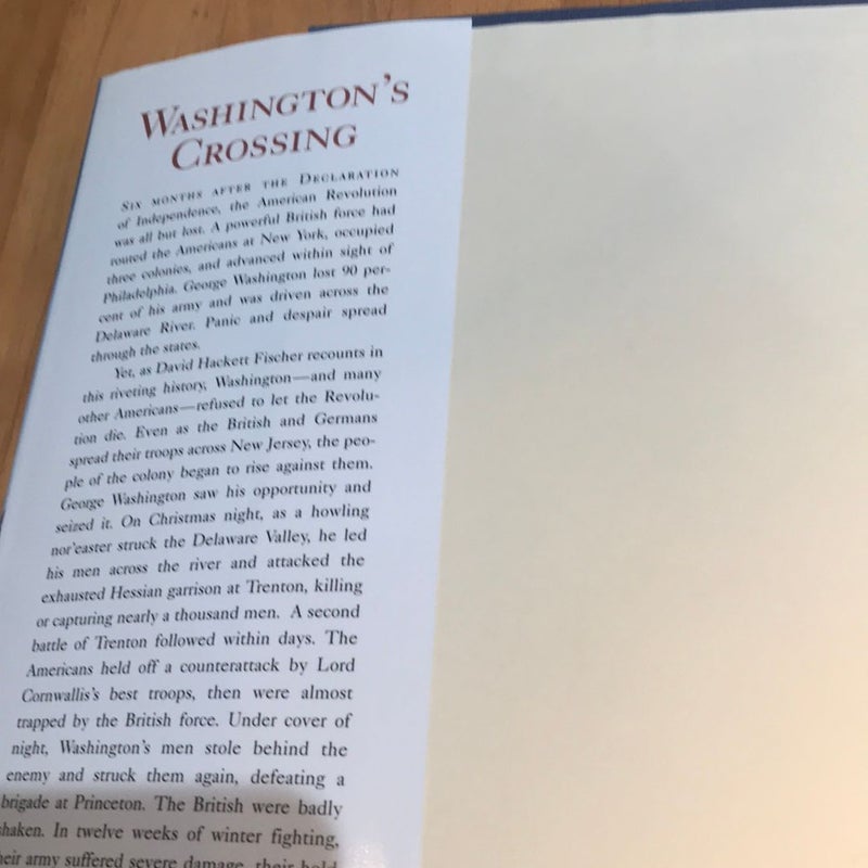 Pulitzer winner 3rd Printing * Washington's Crossing