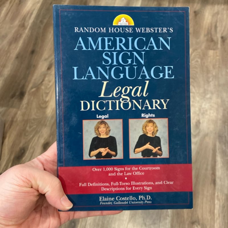 Random House Webster's American Sign Language Legal Dictionary by ...
