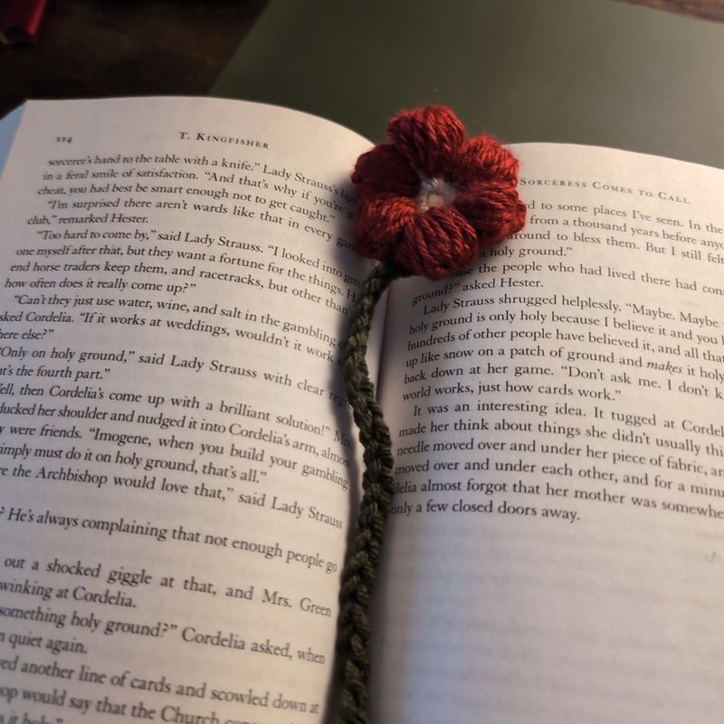 Bookmark Crochet Puffy Flower 