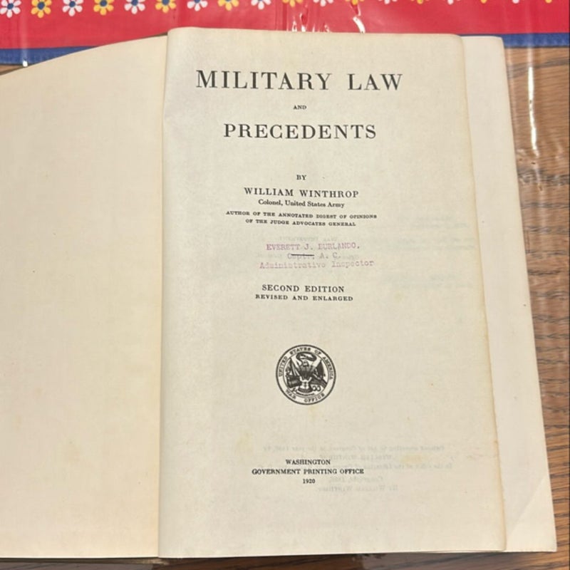 Military Law and Precedents