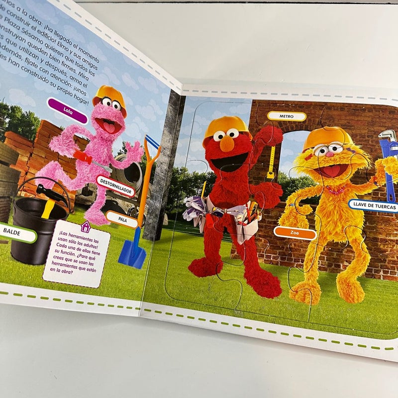 Spanish Plaza Sesamo Los oficios de Elmo Sera Arquitecto with Puzzles