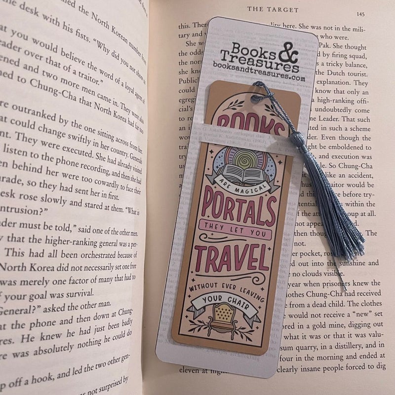 Books are Magical Portals Metal Bookmark Handmade Bookish Gift
