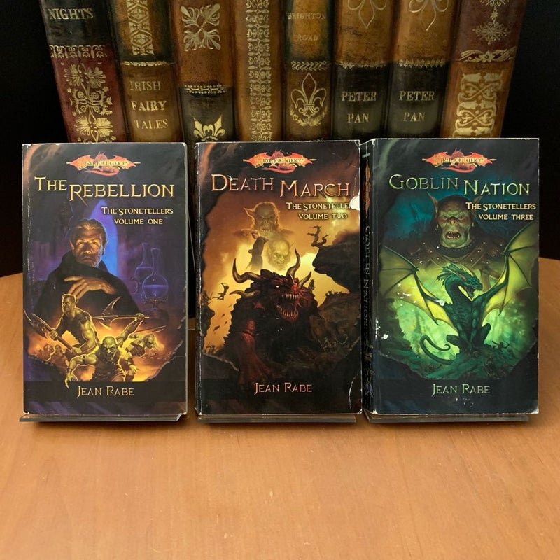DragonLance: Complete Stonetellers Trilogy Set: The Rebellion, Death March, Goblin Nation, All First Edition First Printing