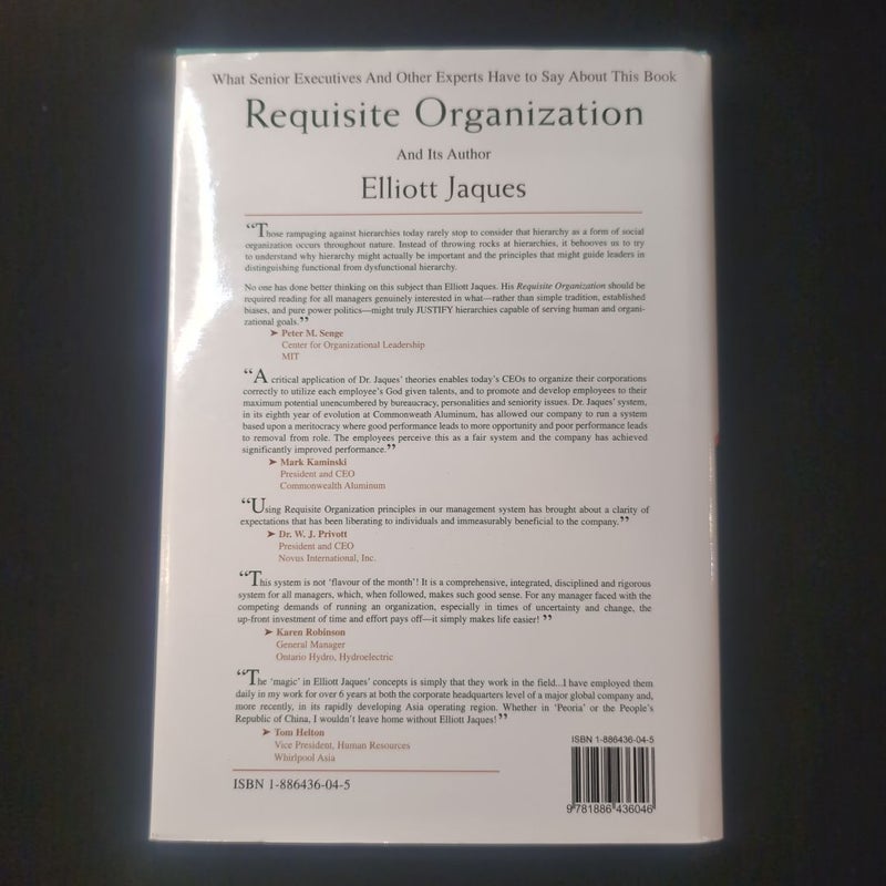 Requisite Organization: A Total System for Effective Managerial Organization and Managerial Leadership for the 21st Century
