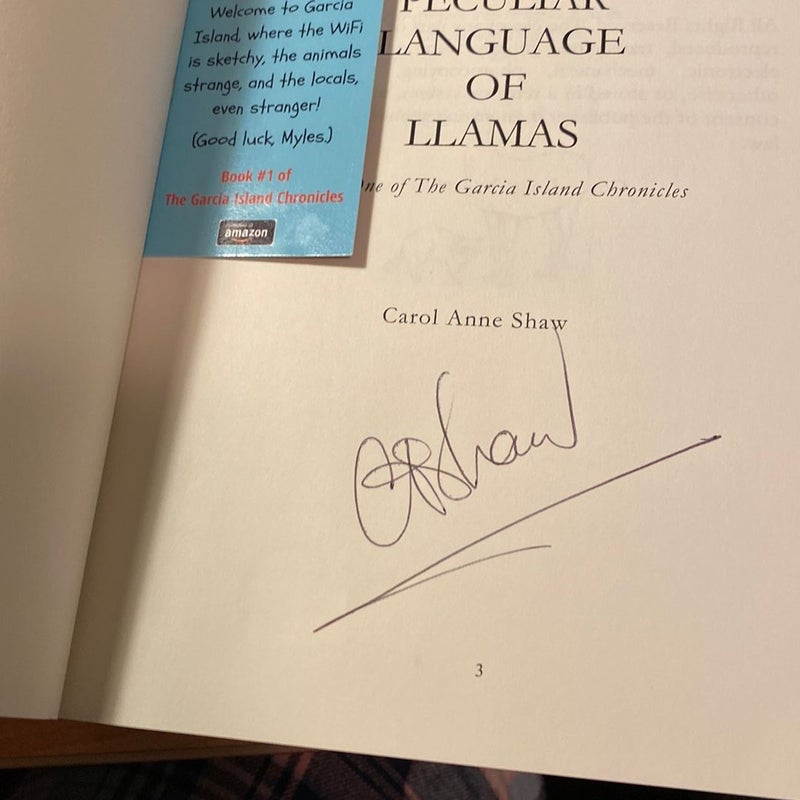 The Peculiar Language of Llamas - Signed❤️
