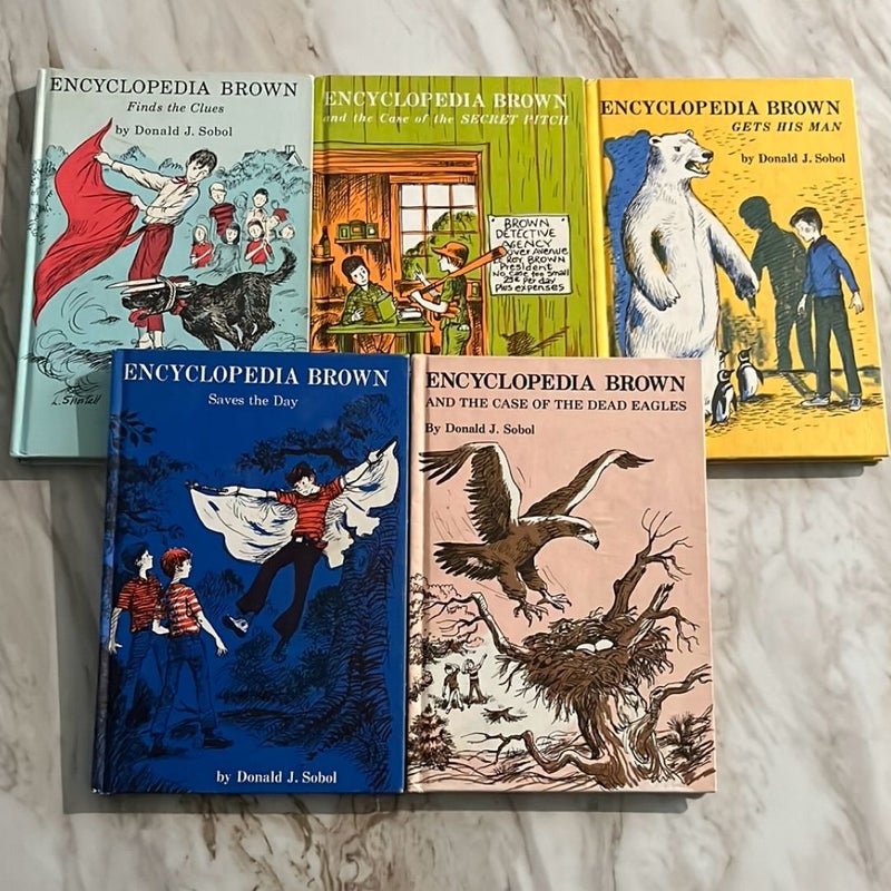 Encyclopedia Brown Set Of 5 Hardcover Books