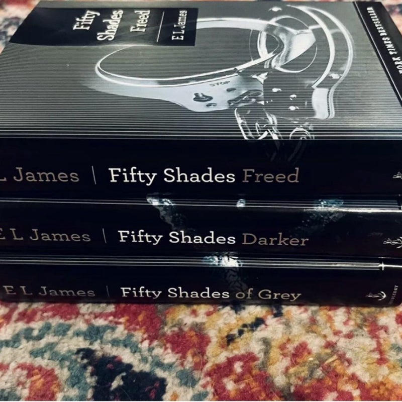 Fifty Shades Of Grey, Darker, Freed Trilogy DOUBLEDAY E.L. James HC SIGNED VG