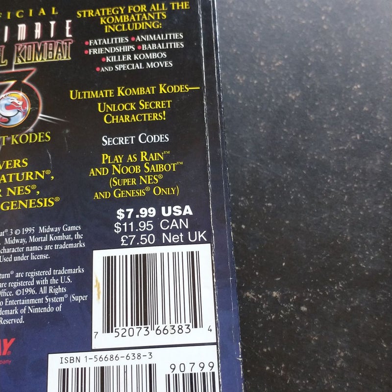 Official Ultimate Mortal Kombat 3 Pocket Kodes