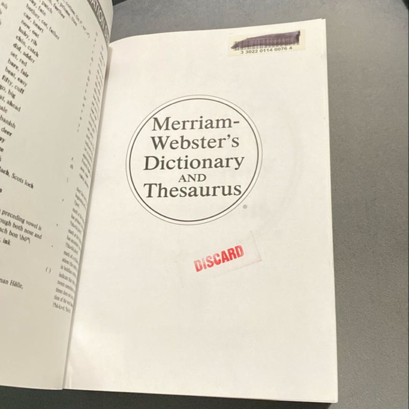 Merriam-Webster's Dictionary and Thesaurus