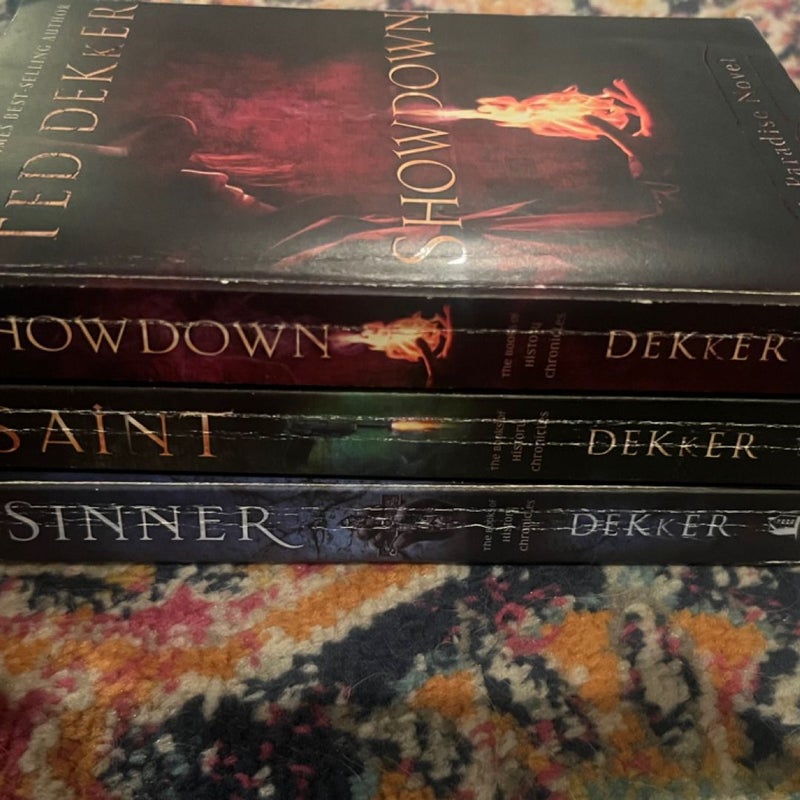Ted Dekker Paradise Trilogy Showdown, Saint, Sinner  Trade PB Good