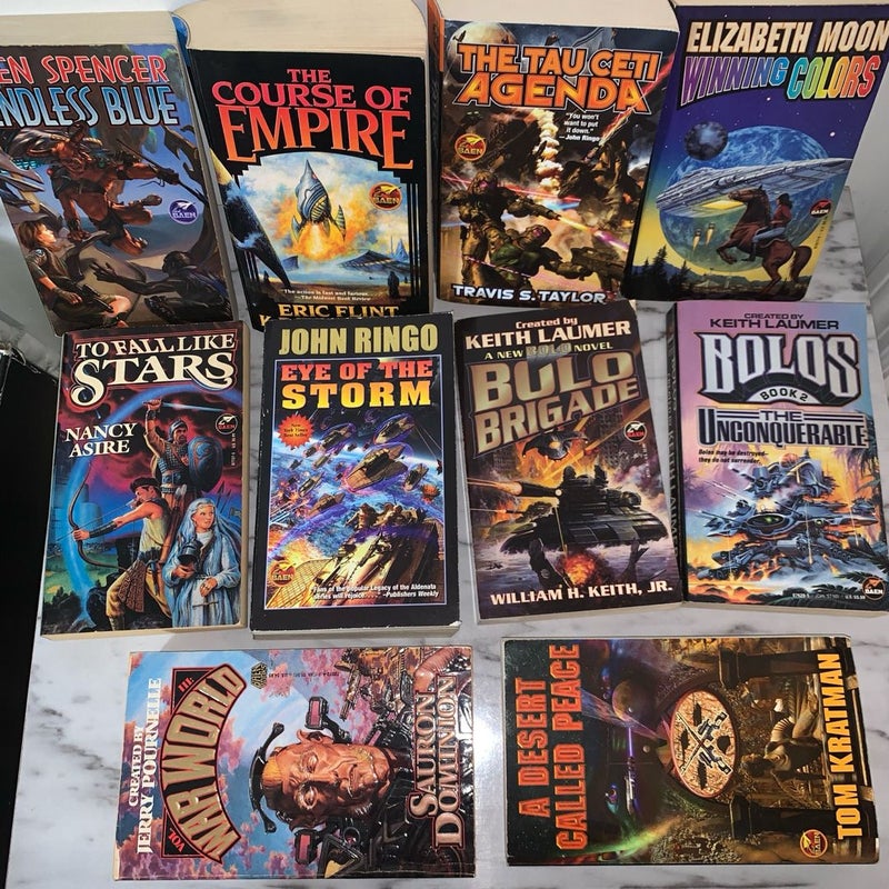 Mix Lot of 10 Paperback Sci-fi Fantasy Set baen Books,Wen Spencer Travis Taylor