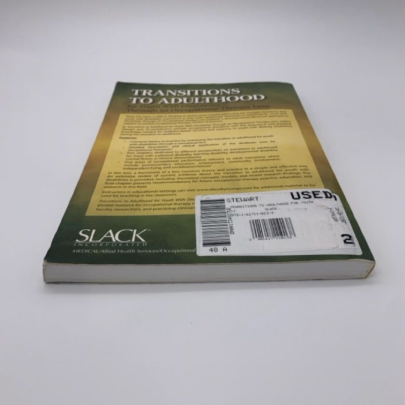 Transitions to Adulthood for Youth with Disabilities Through an Occupational Therapy Lens