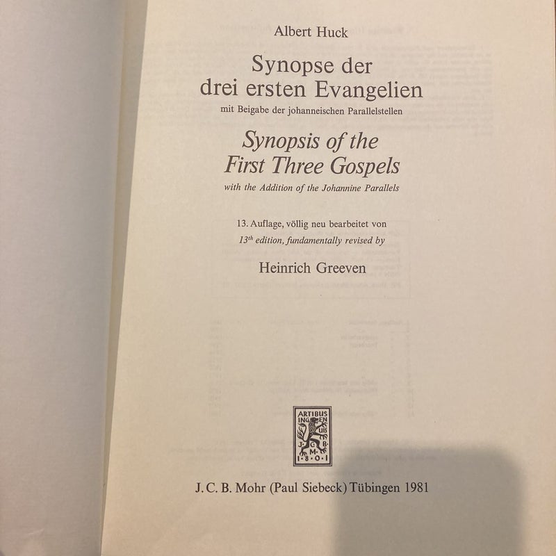 Synopse der Drei Ersten Evangelien