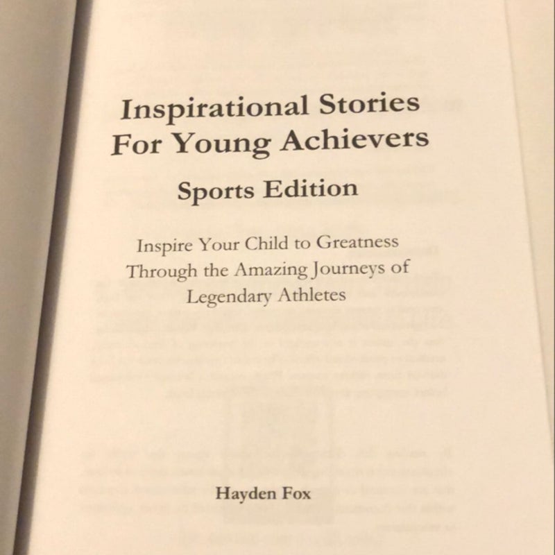 Inspirational Stories for Young Achievers - Sports Edition