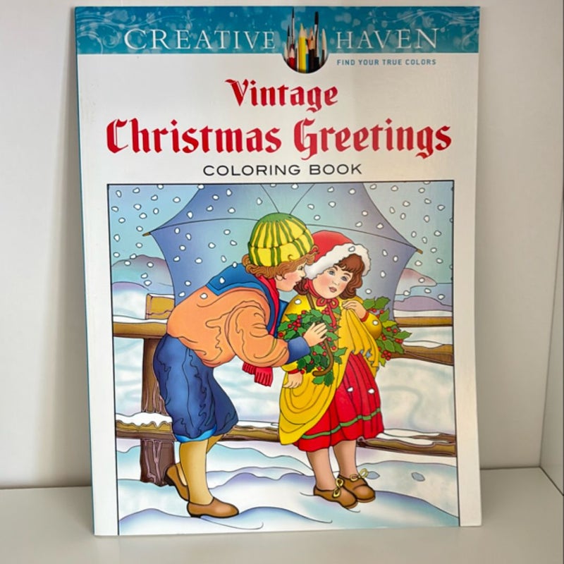 Creative Haven Vintage Christmas Greetings Coloring Book