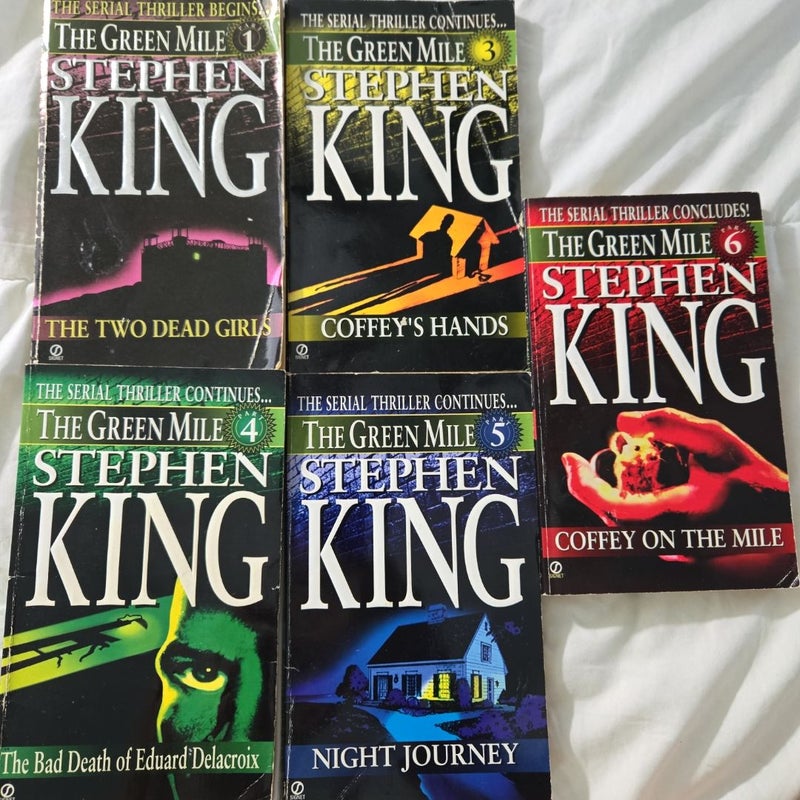 The Green Mile 1, 3, 4, 5, 6 serial thrillers lot paperback used