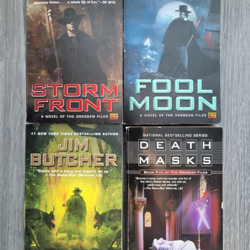 JIM BUTCHER LOT OF 7 THE DRESDEN FILES #1,  2, 4, 5, 7, 8, 10 URBAN FANTASY PB